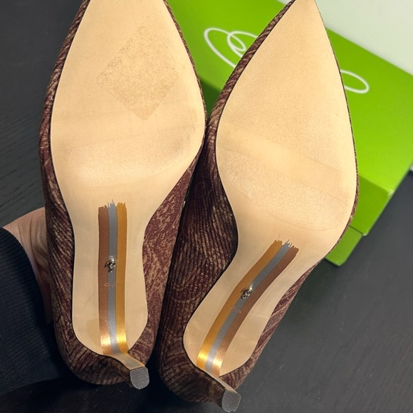 Sam Edelman Hazel Pointed Toe Pump Heels Shoes Brown Paisley Fabric Size 9.5 - Picture 12 of 16